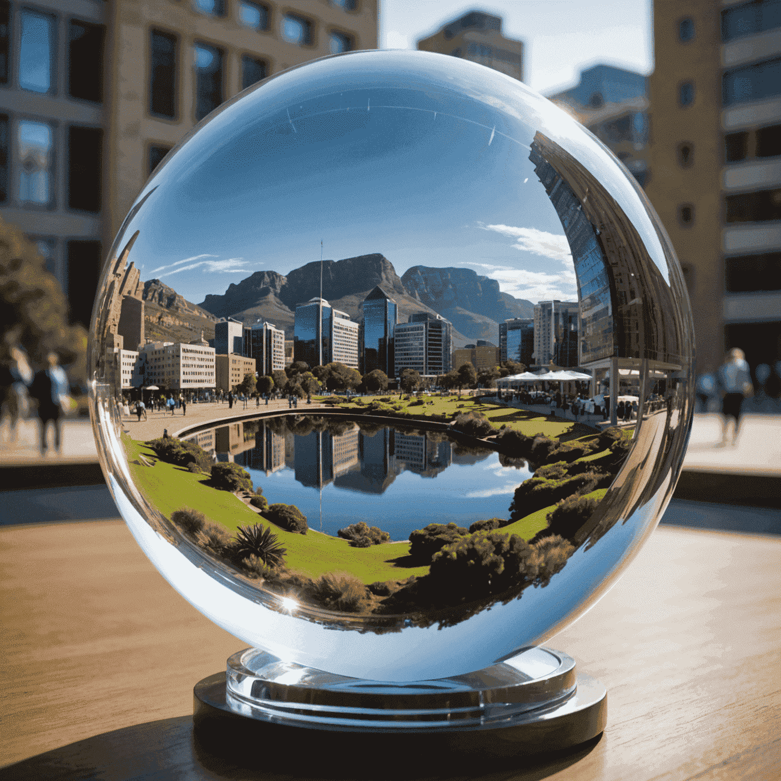 A crystal ball reflecting images of future trends and predictions for the consulting industry in South Africa.